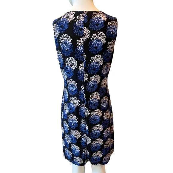 Tommy Hilfiger Womens Floral Fit & Flare Midi Dress Sleeveless Blue Black Size 8 - Picture 2 of 8
